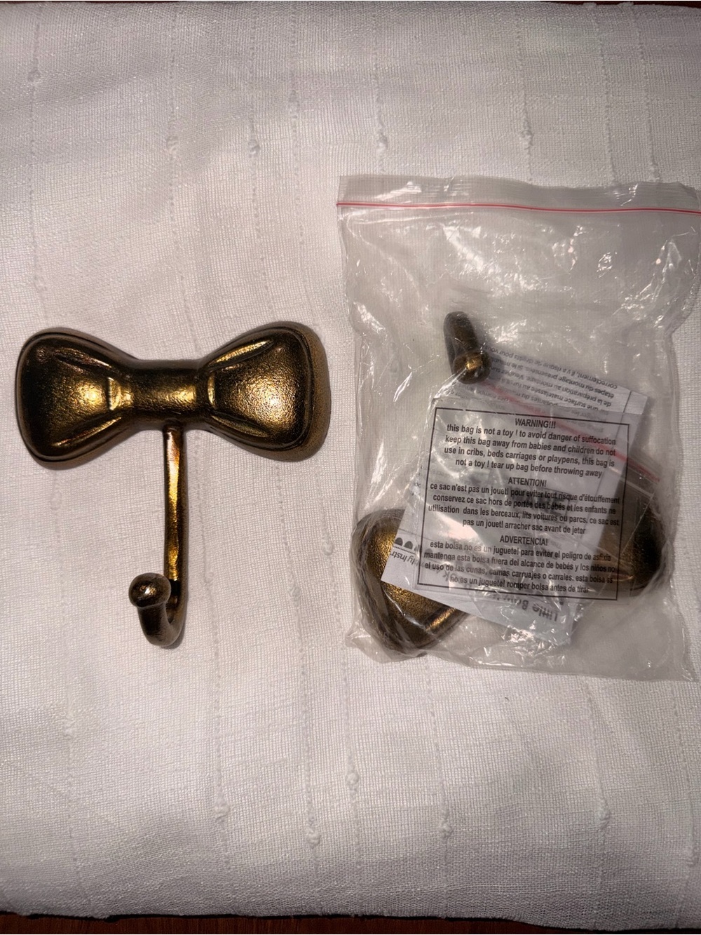 Crate&Barrel Gold Bow Wall Hooks